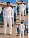 Linen Trousers, Nathan, David DM-NATHAN-BLANC