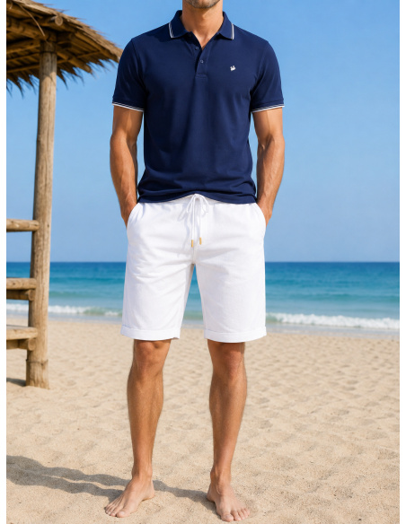 Polo Manches Courtes, Camerelle, David DM-CAMERELLE-B-BLEU