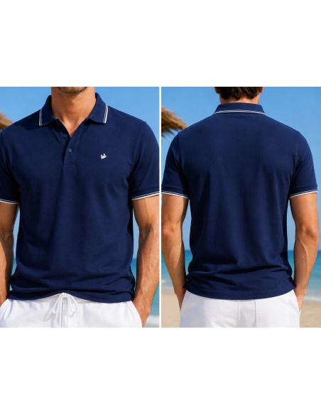 Polo Manches Courtes, Camerelle, David DM-CAMERELLE-B-BLEU