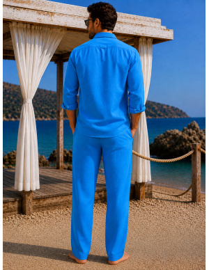 Linen Trousers, Nathan, David DM24-047-ROYAL 2