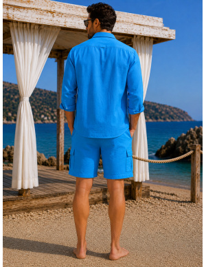 Linen Bermuda, Kevin, David DM24-046-ROYAL 2