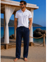 Linen Trousers, Nathan, David DM-NATHAN-MARINE