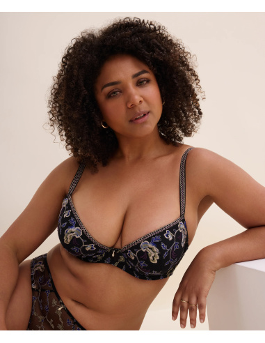 Soutien-Gorge Plunge Coques, Midnight Opéra-Persian Blue, Aubade 7DN08-PEBL