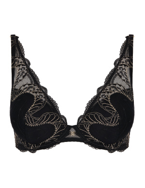 Plunge Triangle Bra, Splendor Of Senses - Hypnotic Black, Aubade 7EN81-HYBL 2