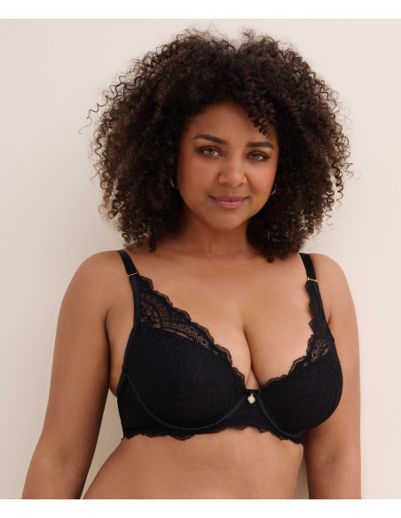 Soutien-Gorge Plunge Foulard, Love Vertigo - Black, Aubade 7IN81-BLAK