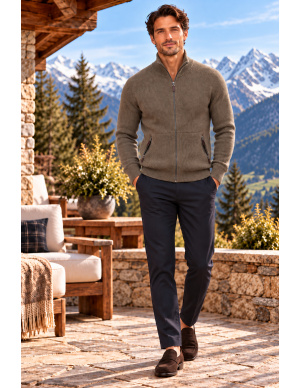 Blouson Zip 100% Cachemire, Estheme MEN7313H-2109