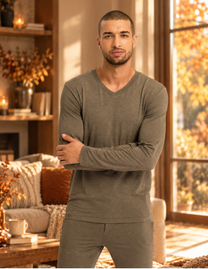 Tee-Shirt Manches Longues Col V, Casuals, Hanro 075036-1267