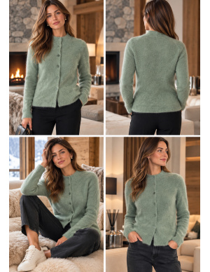 Cardigan Alpaga Brosse, Oscalito 7668-920