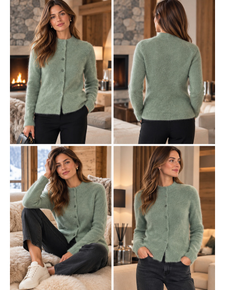 Brushed Alpaca Cardigan, Oscalito 7668-920