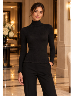 Long Sleeve Turtleneck, 100% Silk, Oscalito 9516-020